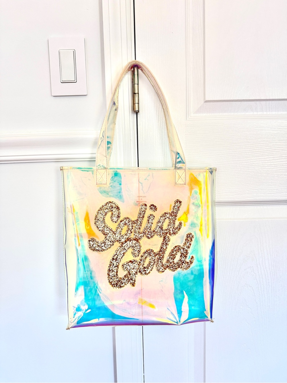 J.Crew crewcuts X Gunner & Lux solid Iridescent gold tote bag Clear Holographic